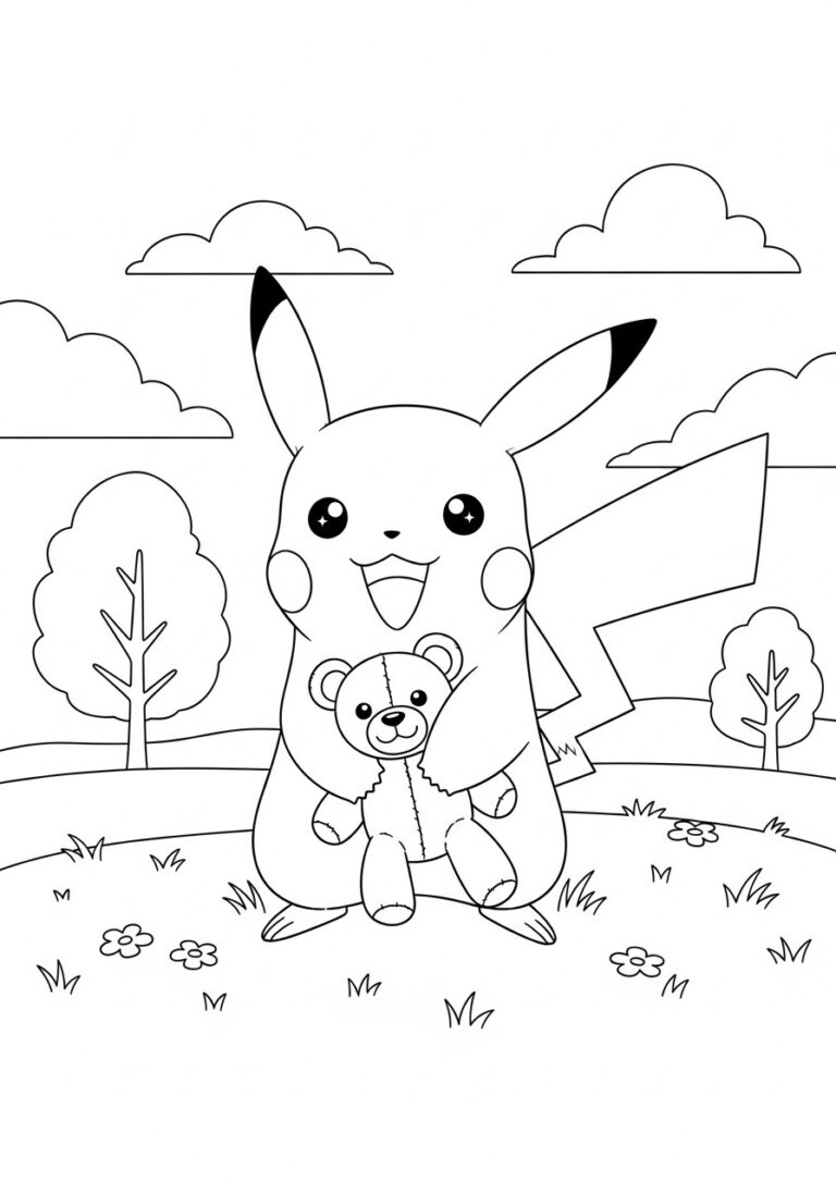 Home 2 Pikachu is looking adorable in this coloring sheet