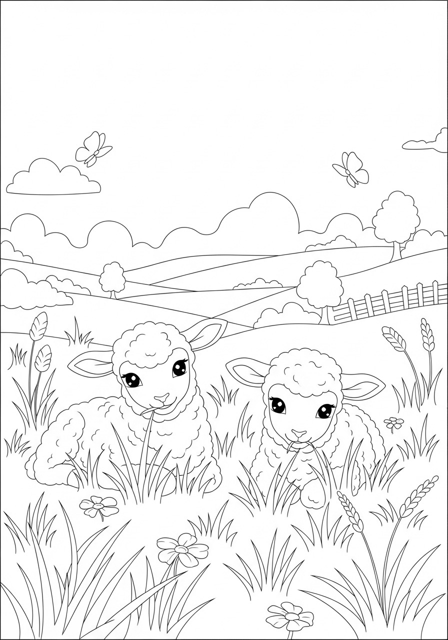 Home 20 cute lambs coloring pages for girls