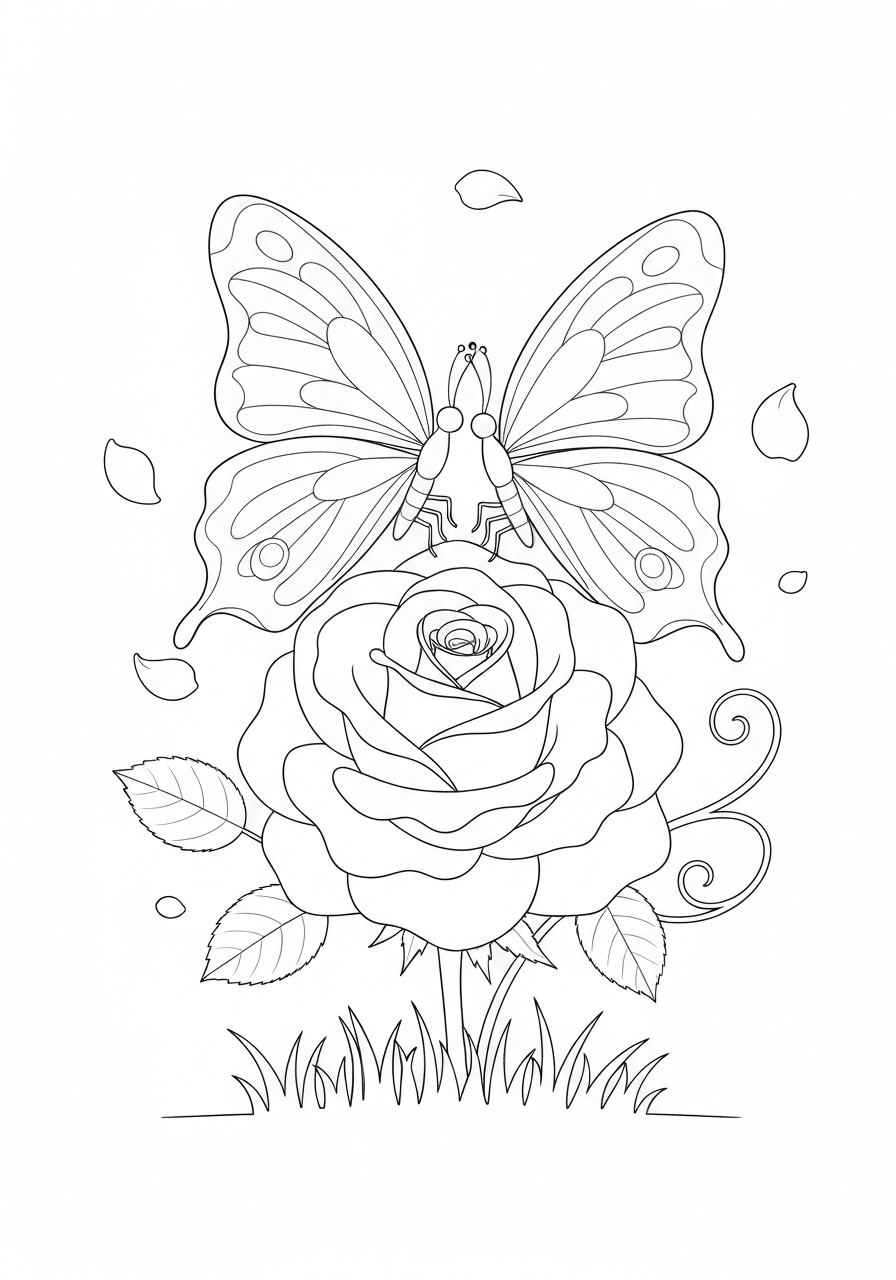 Home 7 butterflies and orse coloring pages