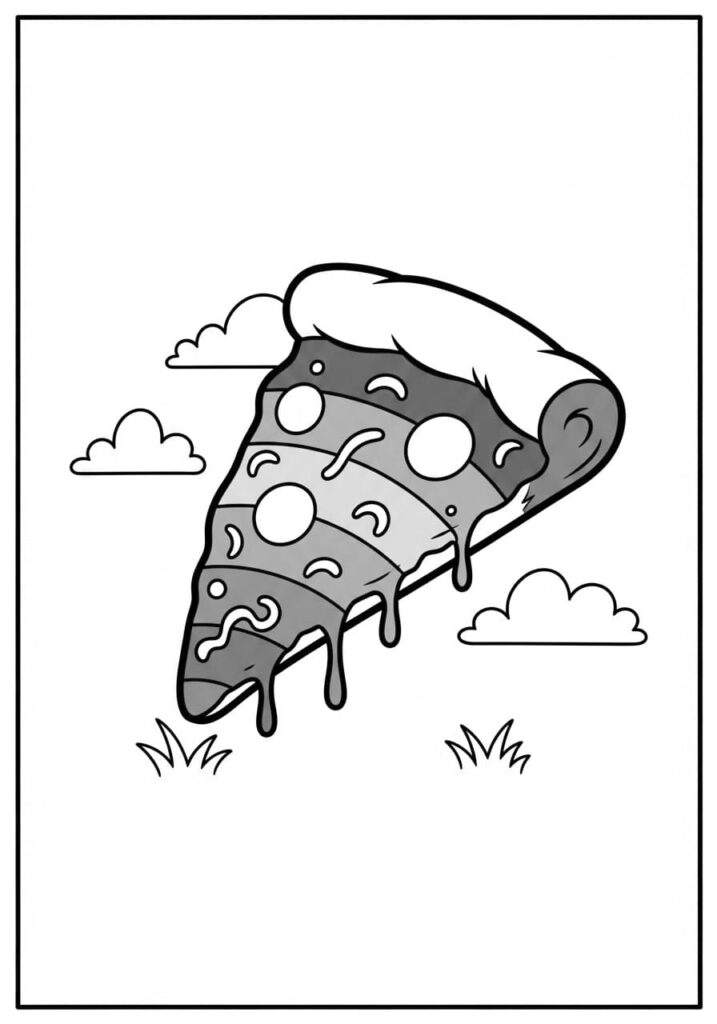 Printable Pizza Coloring Pages – Slices, Toppings & Kawaii Art 16 Rainbow Pizza