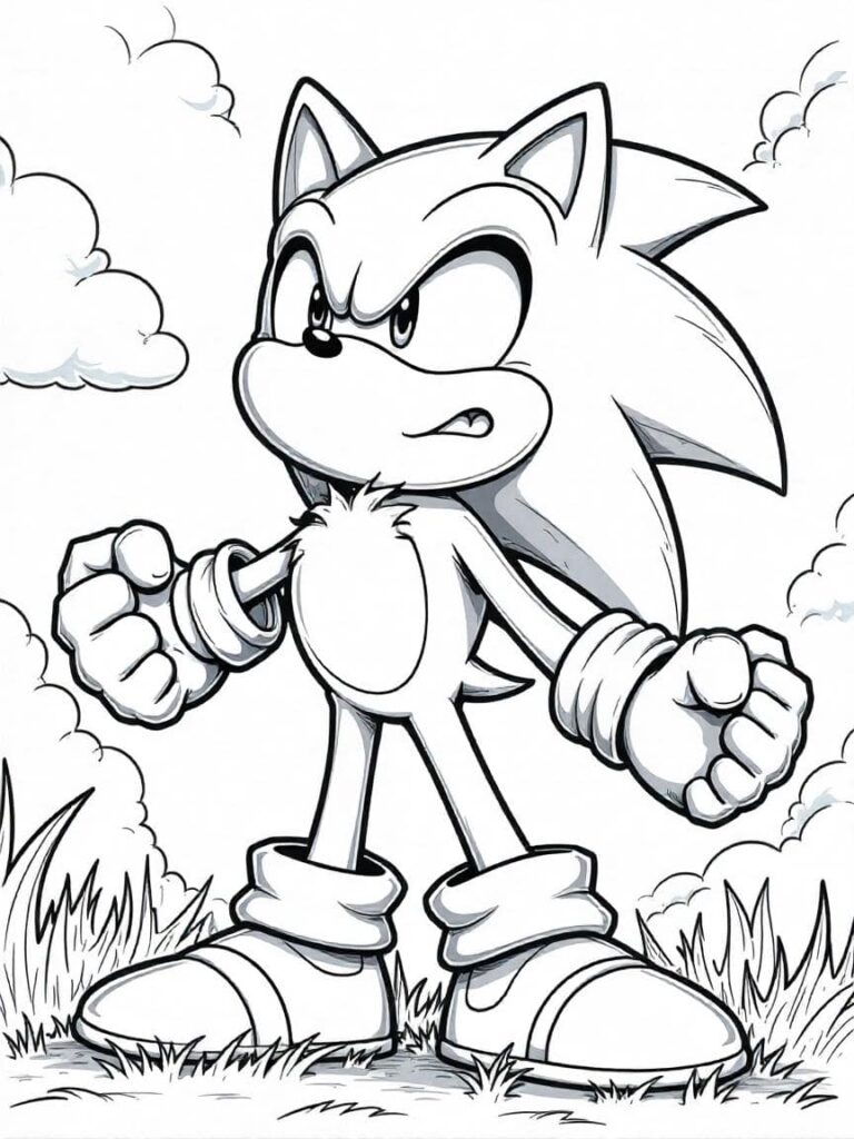 Sonic Coloring Pages (Free PDF Printables) 19 sonic is in angry mood coloring page