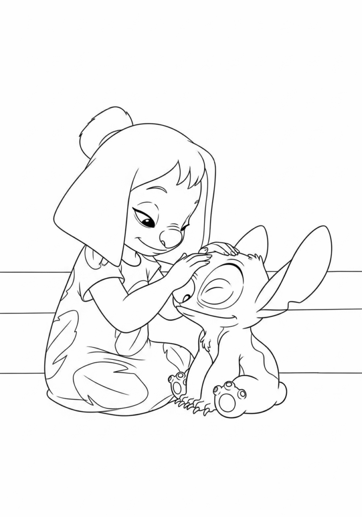 Stitch Coloring Pages (Free PDF Printables) 18 Nani Messaging Head of Stitch Coloring Sheet