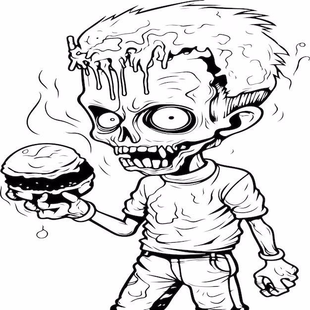 20 Zombie Coloring Pages For Kids 17 silly zombie coloring pages
